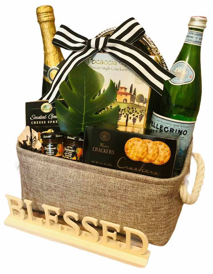 Welcome Home Sparkling Wine Gift Basket